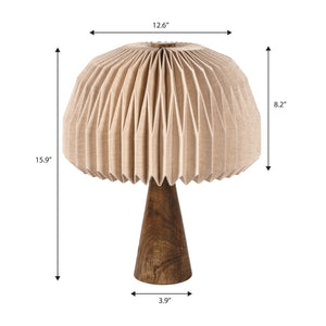 HomeRoots 13" Clear Geometric Table Lamp - Modern LED Illumination with Off-White Cylinder Shade for Any Room 716195