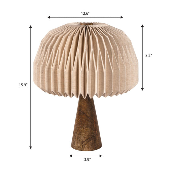 HomeRoots 13" Clear Geometric Table Lamp - Modern LED Illumination with Off-White Cylinder Shade for Any Room 716195