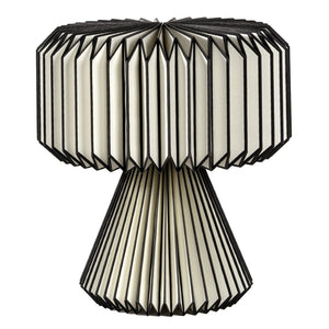 HomeRoots 11" Modern Geometric Table Lamp with Natural Wood Base & Off-White Shade for Stylish Illumination 716196