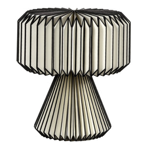 HomeRoots 11" Modern Geometric Table Lamp with Natural Wood Base & Off-White Shade for Stylish Illumination 716196