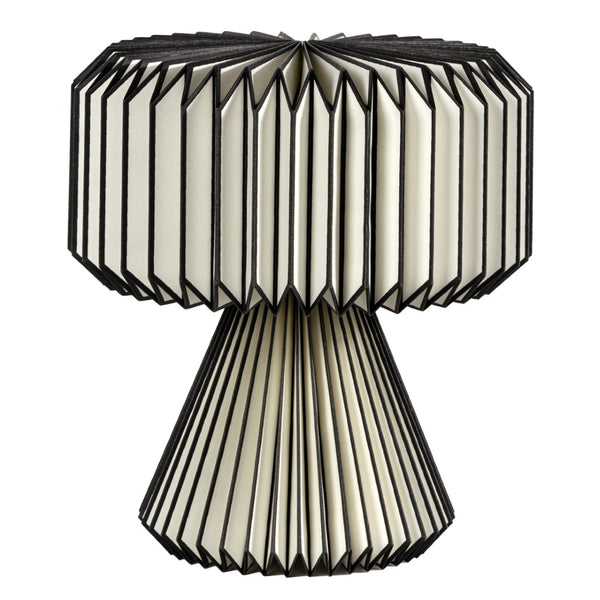 HomeRoots 11" Modern Geometric Table Lamp with Natural Wood Base & Off-White Shade for Stylish Illumination 716196