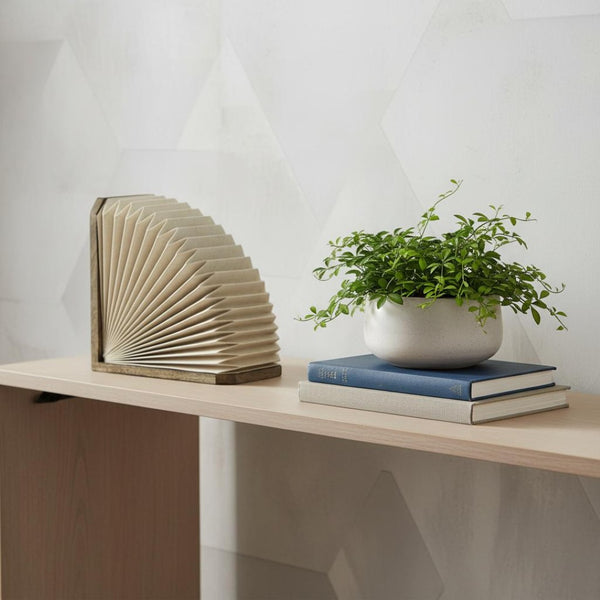 HomeRoots 10" Natural Geometric Table Lamp - Stylish LED Accent Light with Warm Glow for Any Room Décor 716197
