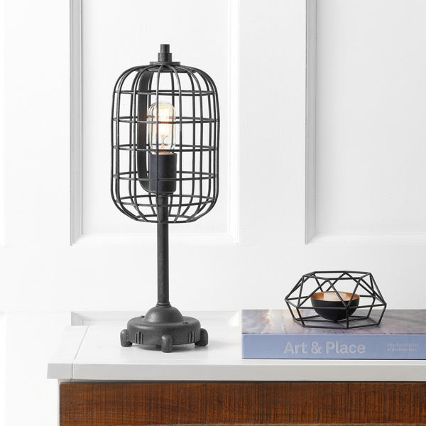 HomeRoots 27" Clear Table Lamp with Brown Rattan Empire Shade - Stylish LED Illumination for Any Room 716202