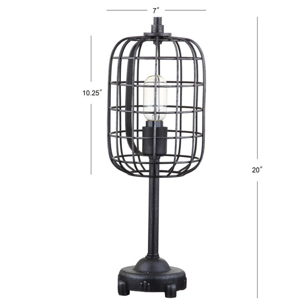HomeRoots 27" Clear Table Lamp with Brown Rattan Empire Shade - Stylish LED Illumination for Any Room 716202