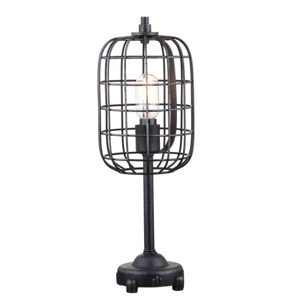 HomeRoots 27" Clear Table Lamp with Brown Rattan Empire Shade - Stylish LED Illumination for Any Room 716202