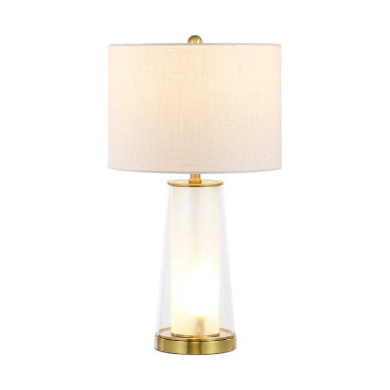 HomeRoots Set of Two 26 Inch Lighthouse Table Lamps with Drum Shades for Coastal Home Accent Lighting Gold 716215