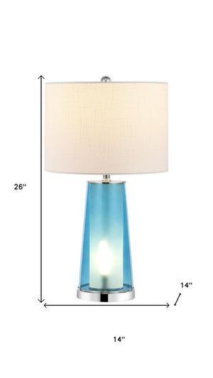 Set of Two 26 Inch Lighthouse Table Lamps with Drum Shades for Coastal Home Accent Lighting