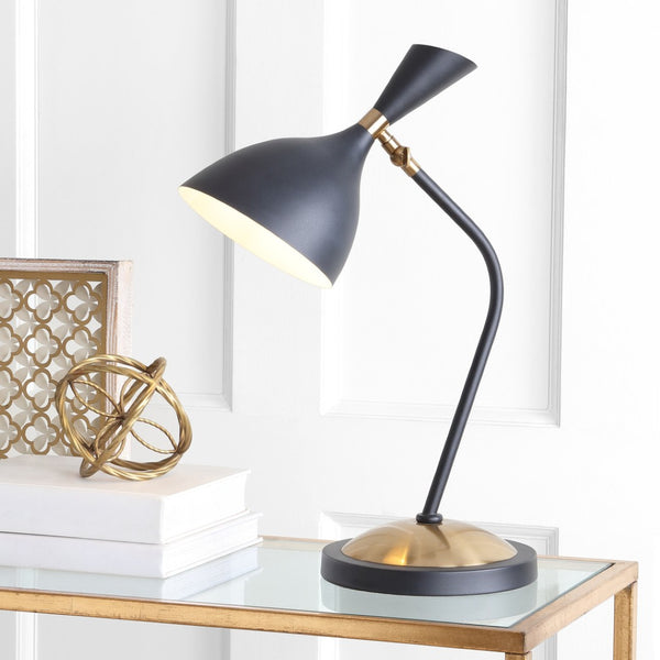 HomeRoots 22" White Table Lamp - Modern LED with Bell Shade, Sturdy Iron Base, & Safe In-Line Switch for Any Room 716223