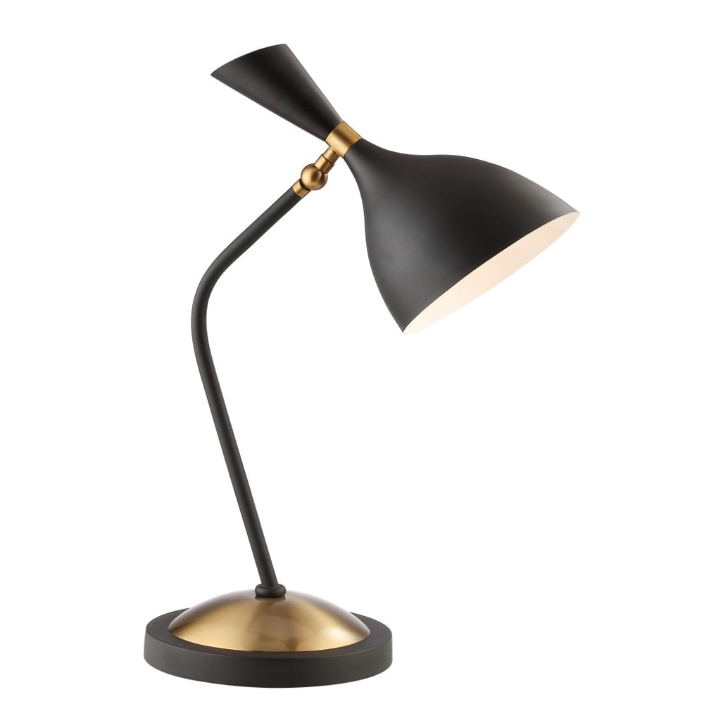 HomeRoots 22" White Table Lamp - Modern LED with Bell Shade, Sturdy Iron Base, & Safe In-Line Switch for Any Room 716223