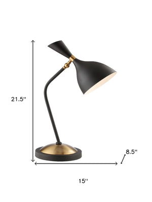 HomeRoots 22" White Table Lamp - Modern LED with Bell Shade, Sturdy Iron Base, & Safe In-Line Switch for Any Room 716223