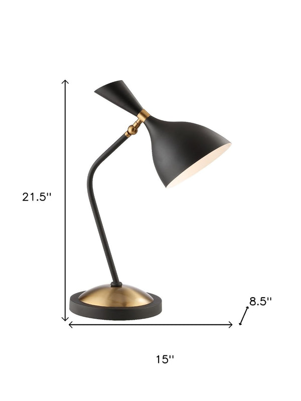 HomeRoots 22" White Table Lamp - Modern LED with Bell Shade, Sturdy Iron Base, & Safe In-Line Switch for Any Room 716223