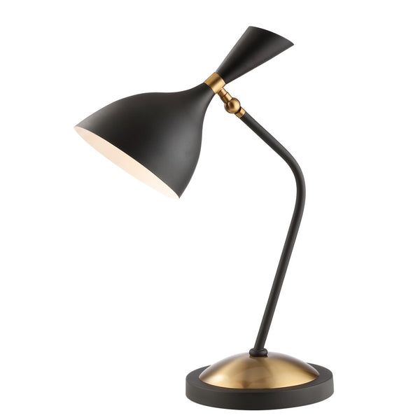 HomeRoots 22" White Table Lamp - Modern LED with Bell Shade, Sturdy Iron Base, & Safe In-Line Switch for Any Room 716223