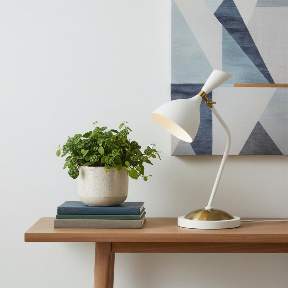 HomeRoots 13" Clear Geometric Table Lamp - Chic Cylinder Shade for Stylish Ambiance in Any Room Decor 716224