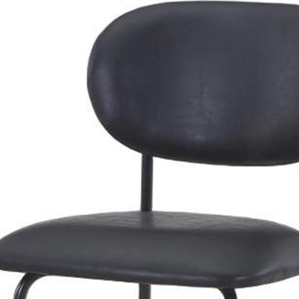 HomeRoots Set of Two Modern 26" Brown Faux Leather Bar Chairs with Metal Frame for Stylish Comfort 716227