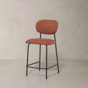 HomeRoots Set of Two Modern Cream & Black Corduroy Bar Chairs with Ergonomic Design for Comfort & Style 716228