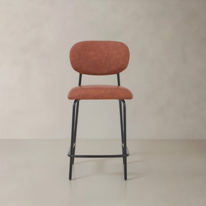 HomeRoots Set of Two Modern Cream & Black Corduroy Bar Chairs with Ergonomic Design for Comfort & Style 716228