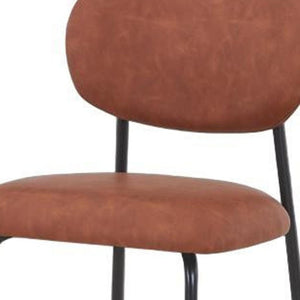 HomeRoots Set of Two Modern Cream & Black Corduroy Bar Chairs with Ergonomic Design for Comfort & Style 716228