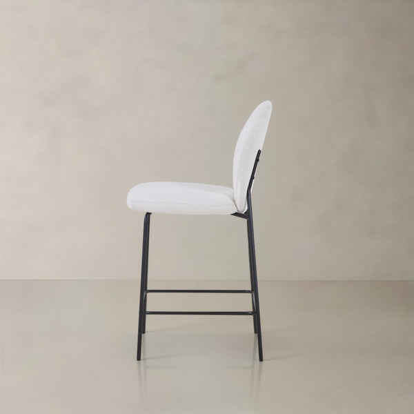 HomeRoots Set of Two Stylish 26" Green Corduroy and Black Metal Counter Height Bar Chairs for Modern Spaces 716229