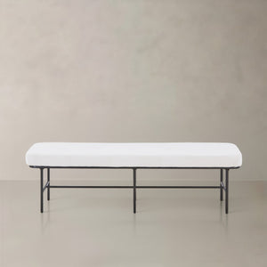 HomeRoots 59" Walnut and Black Solid Wood Dining Bench - Modern Versatile Seating for Home and Entryway Decor 716239
