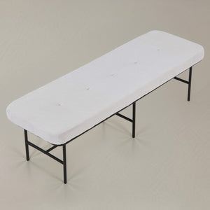 HomeRoots 59" Walnut and Black Solid Wood Dining Bench - Modern Versatile Seating for Home and Entryway Decor 716239