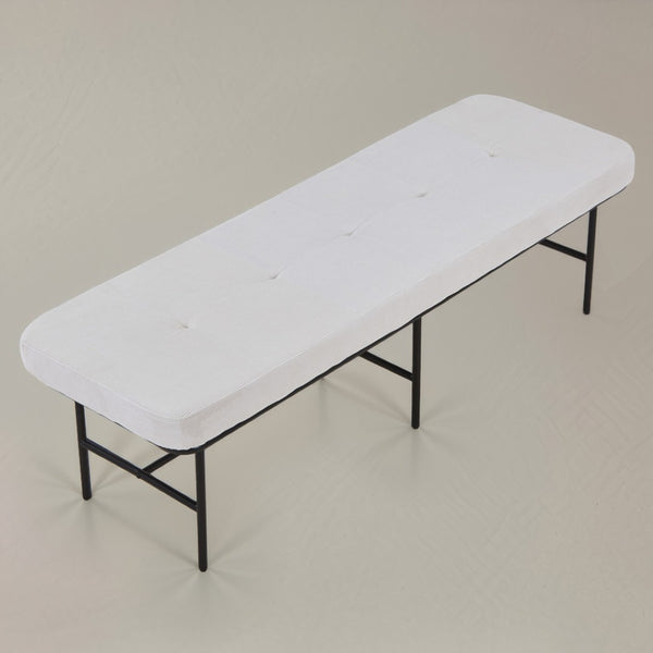 HomeRoots 59" Walnut and Black Solid Wood Dining Bench - Modern Versatile Seating for Home and Entryway Decor 716239