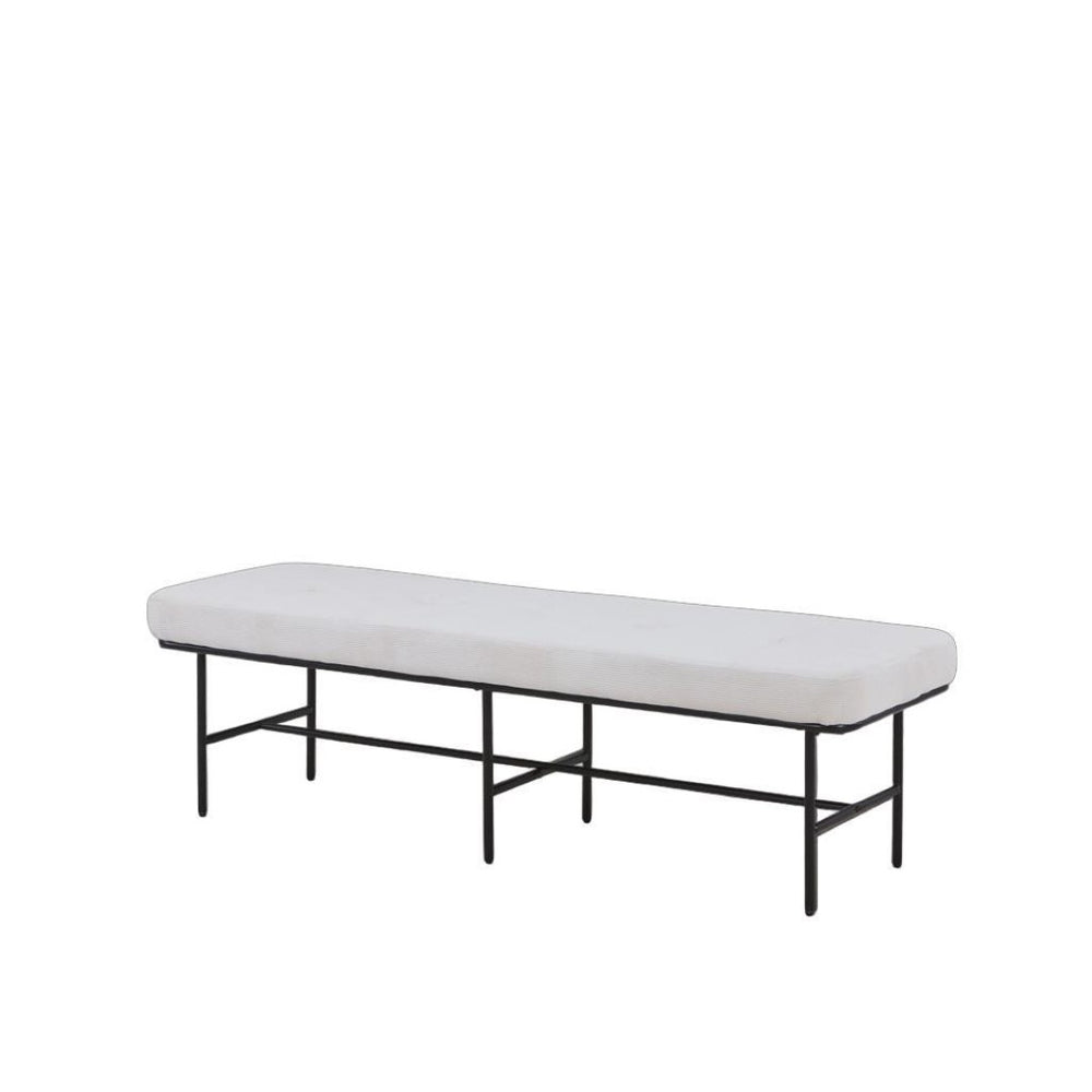 HomeRoots 59" Walnut and Black Solid Wood Dining Bench - Modern Versatile Seating for Home and Entryway Decor 716239