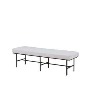 HomeRoots 59" Walnut and Black Solid Wood Dining Bench - Modern Versatile Seating for Home and Entryway Decor 716239