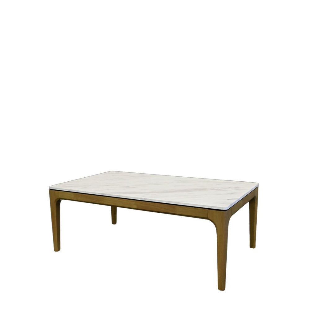 HomeRoots 47" White Faux Marble and Solid Wood Console Table - Versatile, Stylish, Modern Entryway Furniture Piece 716256