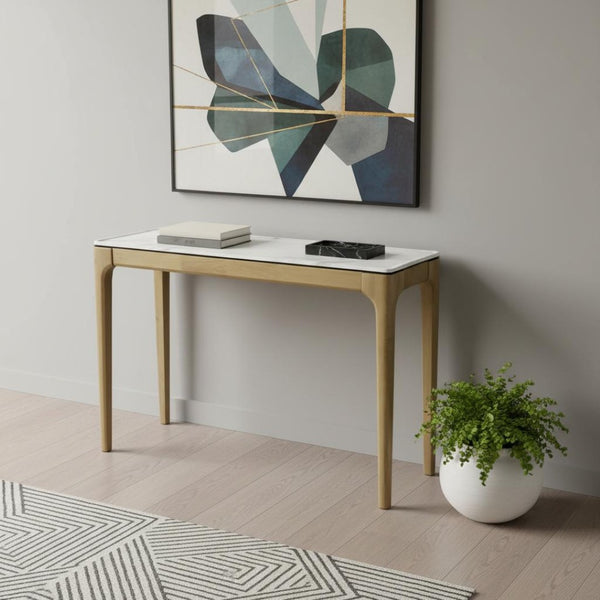 HomeRoots 51" Dark Brown Reclaimed Wood Free Form Console Table - Artisan Pedestal Design for Unique Spaces 716257