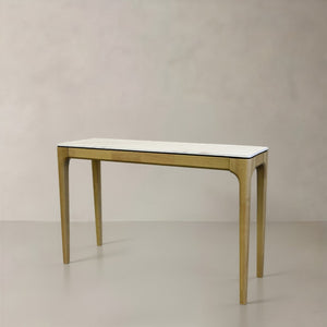 HomeRoots 51" Dark Brown Reclaimed Wood Free Form Console Table - Artisan Pedestal Design for Unique Spaces 716257