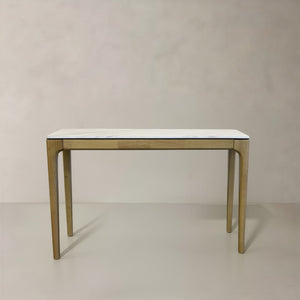 HomeRoots 51" Dark Brown Reclaimed Wood Free Form Console Table - Artisan Pedestal Design for Unique Spaces 716257