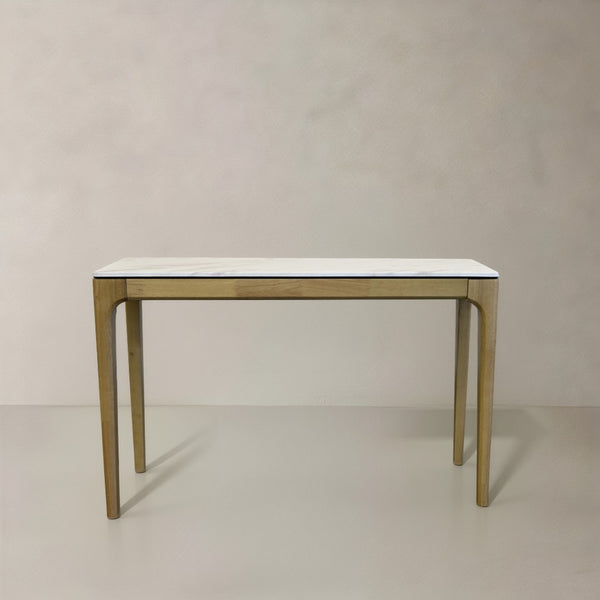 HomeRoots 51" Dark Brown Reclaimed Wood Free Form Console Table - Artisan Pedestal Design for Unique Spaces 716257