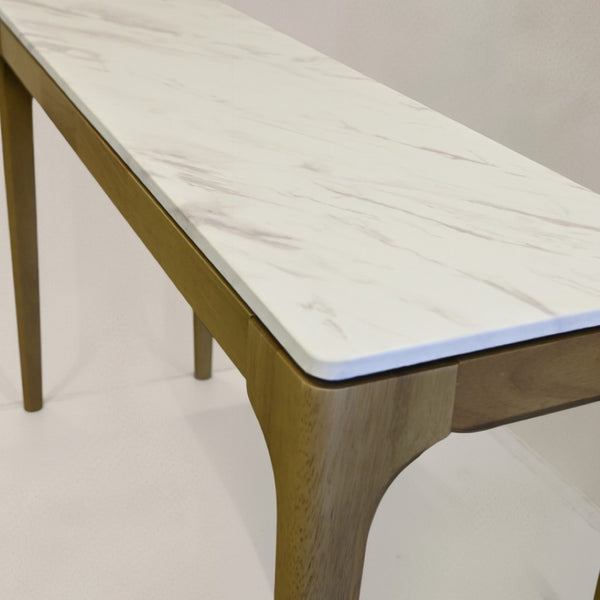HomeRoots 51" Dark Brown Reclaimed Wood Free Form Console Table - Artisan Pedestal Design for Unique Spaces 716257