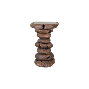 HomeRoots 55" Reclaimed Wood and Metal Oval Console Table - Handcrafted Artisanal Design for Any Space 716258