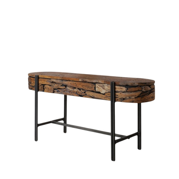 HomeRoots 63" Natural Reclaimed Wood Writing Desk - Handcrafted, Versatile, Chic Design for Home & Office Use 716259