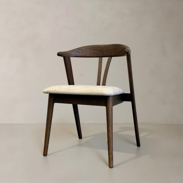 HomeRoots Set of Two Faux Leather Wishbone Back Dining Chairs with Walnut Wood Legs - Stylish Versatile Seating 716261