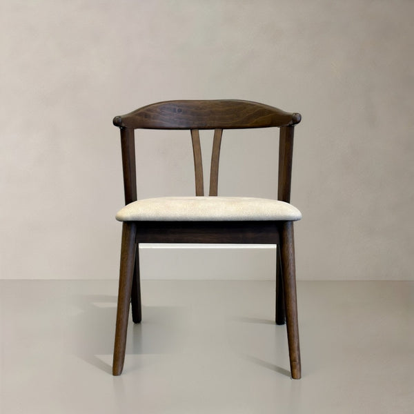 HomeRoots Set of Two Faux Leather Wishbone Back Dining Chairs with Walnut Wood Legs - Stylish Versatile Seating 716261