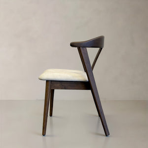HomeRoots Set of Two Faux Leather Wishbone Back Dining Chairs with Walnut Wood Legs - Stylish Versatile Seating 716261
