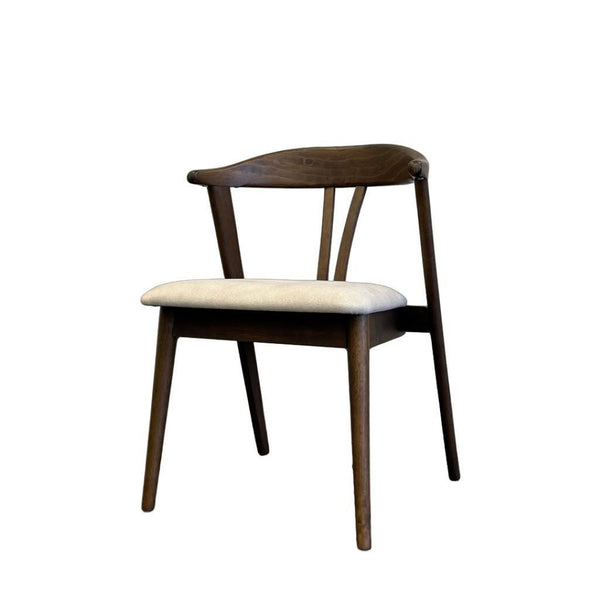 HomeRoots Set of Two Faux Leather Wishbone Back Dining Chairs with Walnut Wood Legs - Stylish Versatile Seating 716261