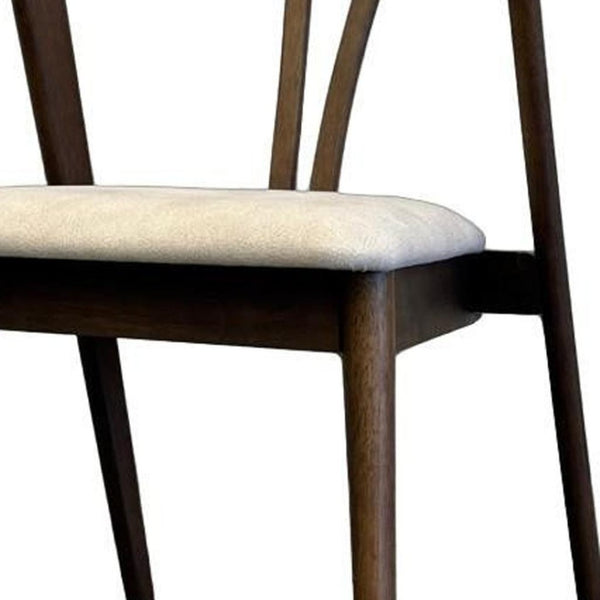 HomeRoots Set of Two Faux Leather Wishbone Back Dining Chairs with Walnut Wood Legs - Stylish Versatile Seating 716261
