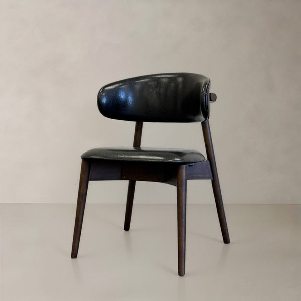 HomeRoots Brown Swivel Dining Arm Chairs Set of 2 - Stylish Faux Leather & Wood, Mid-Century Modern Comfort 716263