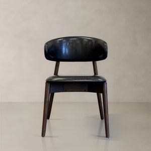 HomeRoots Brown Swivel Dining Arm Chairs Set of 2 - Stylish Faux Leather & Wood, Mid-Century Modern Comfort 716263
