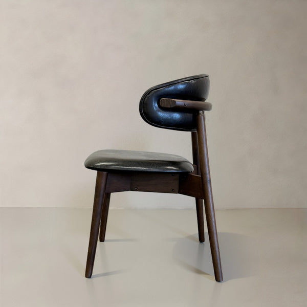HomeRoots Brown Swivel Dining Arm Chairs Set of 2 - Stylish Faux Leather & Wood, Mid-Century Modern Comfort 716263