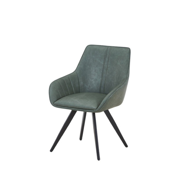 HomeRoots Set of Two Stylish Brown and Black Faux Leather Mid-Century Dining Chairs for Versatile Spaces 716266