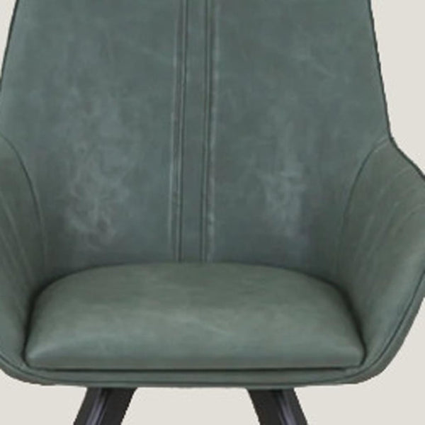 HomeRoots Set of Two Stylish Brown and Black Faux Leather Mid-Century Dining Chairs for Versatile Spaces 716266