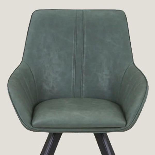 HomeRoots Set of Two Stylish Brown and Black Faux Leather Mid-Century Dining Chairs for Versatile Spaces 716266