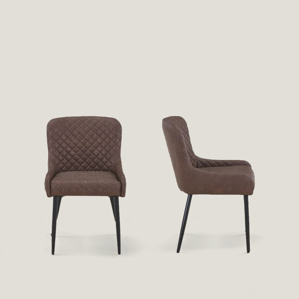 HomeRoots Set of Two Modern Black Faux Leather & Wood Dining Side Chairs – Stylish, Versatile Seating Options 716267