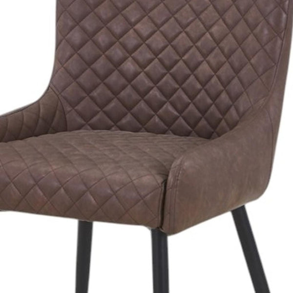 HomeRoots Set of Two Modern Black Faux Leather & Wood Dining Side Chairs – Stylish, Versatile Seating Options 716267