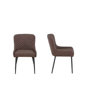 HomeRoots Set of Two Modern Black Faux Leather & Wood Dining Side Chairs – Stylish, Versatile Seating Options 716267