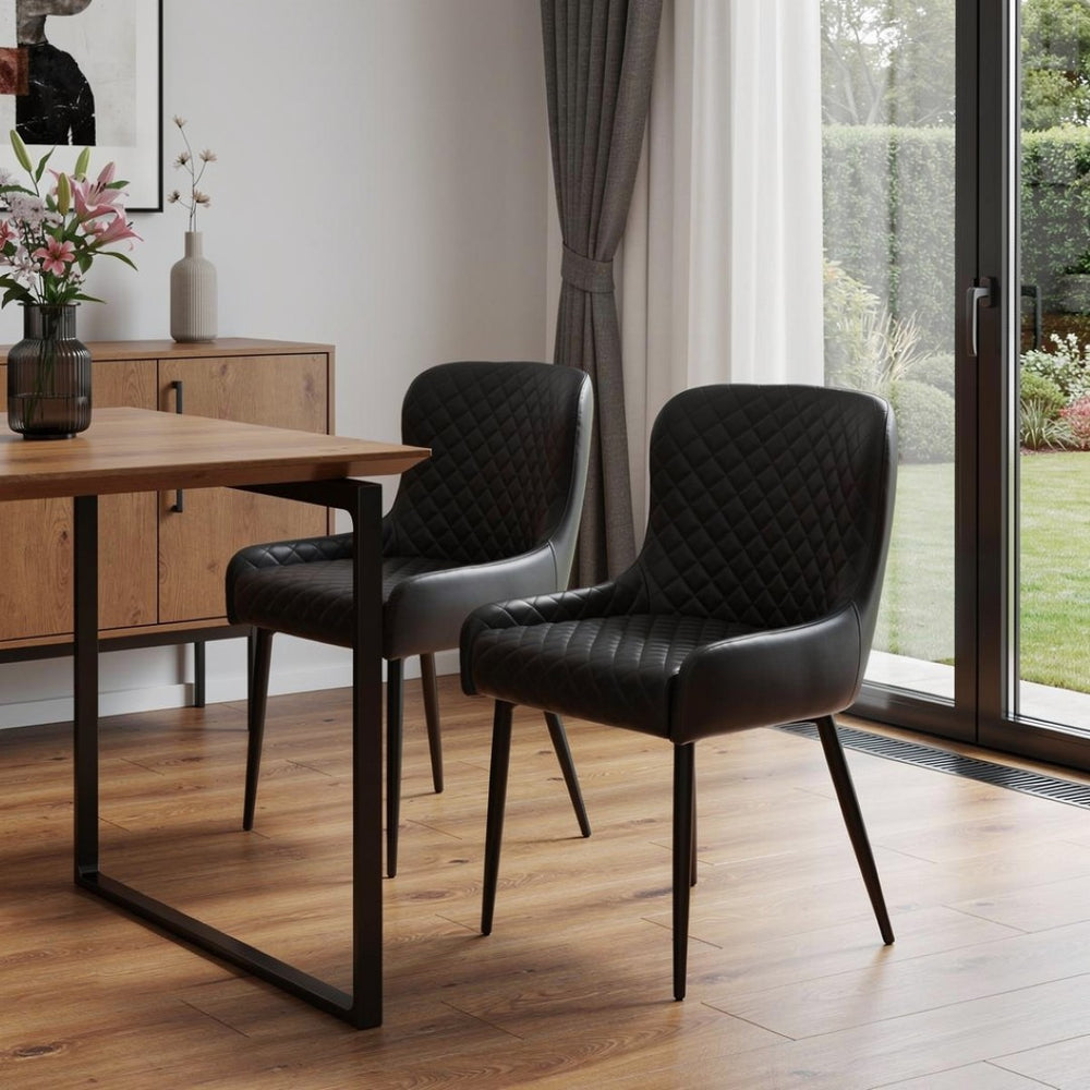 HomeRoots Set of Two Mid-Century Boucle and Wood Dining Side Chairs - Cozy, Versatile, and Stylish Seating 716268
